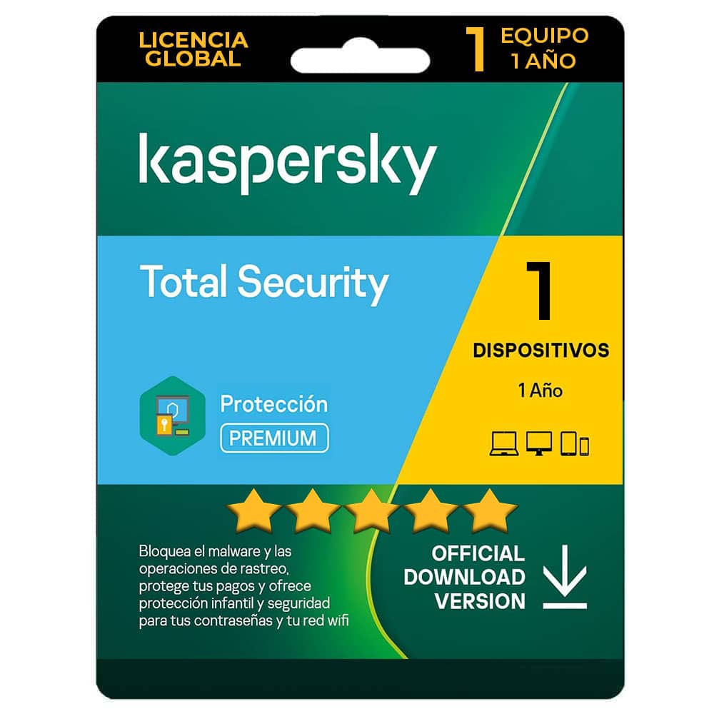 Kaspersky Total Security© 1 Año | Licencia Global - Original