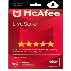 McAfee LiveSafe - Dispositivos Ilimitados | Suscripción 1 Año | Última Versión